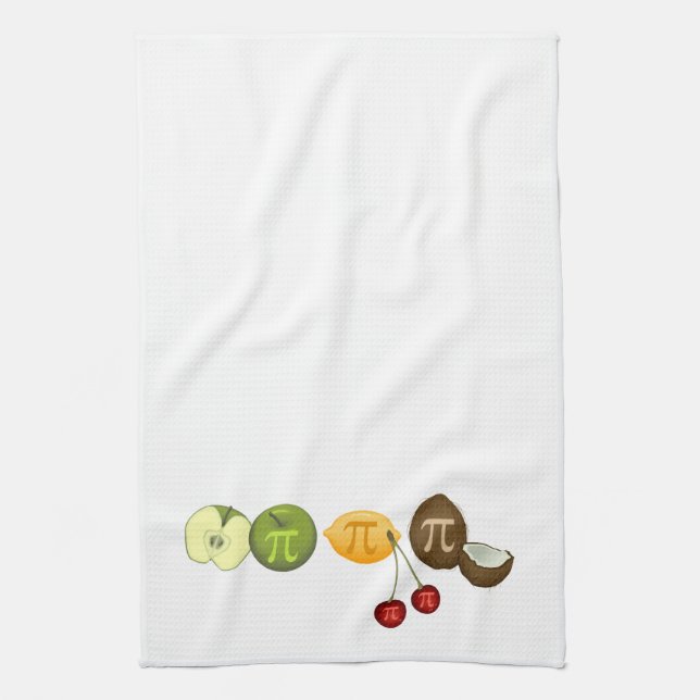 Pi Day, Pi on Various Fruit Towel (Vertical)