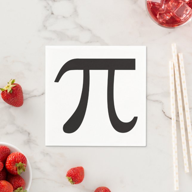 Pi Day Pi Symbol Paper Napkins (Insitu)