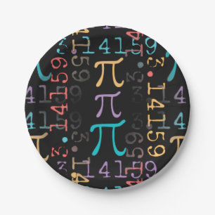 Pi Day Pi Symbols 3.14... Paper Plates