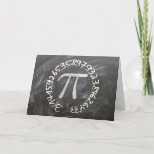 Pi Day PiDay Chalkboard Education Card