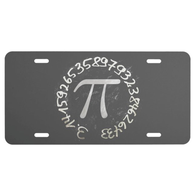 Pi Day PiDay Chalkboard Education License Plate (Front)