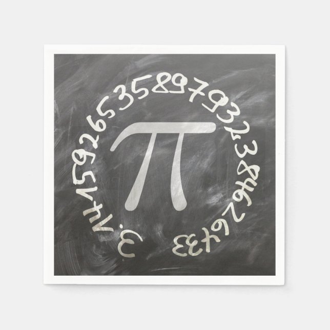Pi Day PiDay Chalkboard Education Napkins (Front)