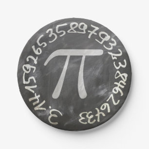 Pi Day PiDay Chalkboard Education Paper Plates