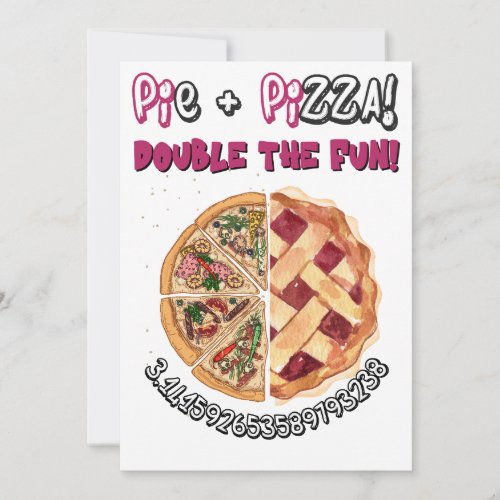 PI DAY Pie and Pizza Fusion Funny Meme  Holiday Card