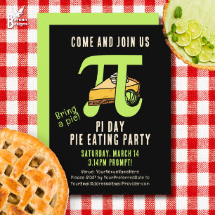 PI DAY Pie Eating Party Invitation