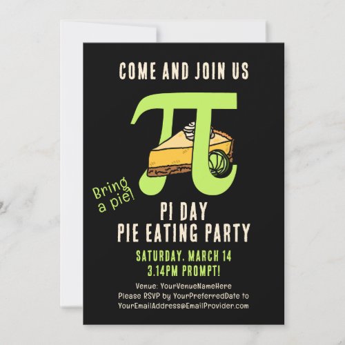 PI DAY Pie Eating Party Invitation
