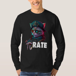 Pi Day Pirate Cat 3 14 Math Science Teacher Pi Rat T-Shirt