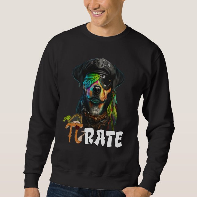 Pi Day Pirate Dog 3 14 Math Science Teacher Pi Rat Sweatshirt (Front)
