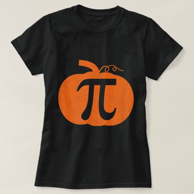 Pi Day Pumpkin Pie Math Shirt Funny Halloween Than (Design Front)