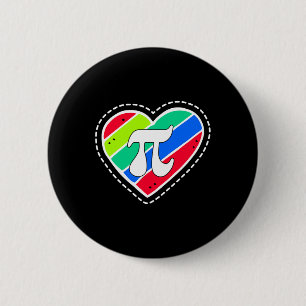 Pi Day Rainbow Hearts Math Teacher Gift Button