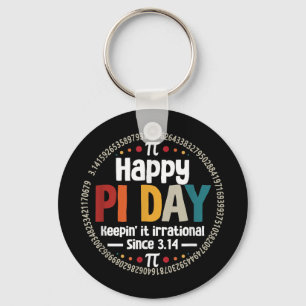 Pi Day Shirt For Teacher Vintage 3.14 Pi Digits Ha Keychain