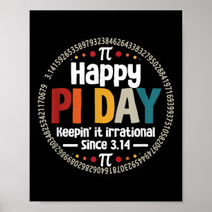 Pi Day Shirt For Teacher Vintage 3.14 Pi Digits Ha Poster