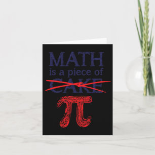 Pi Day Shirt Math Is A Piece Of Cake Funny For 3.1 Card