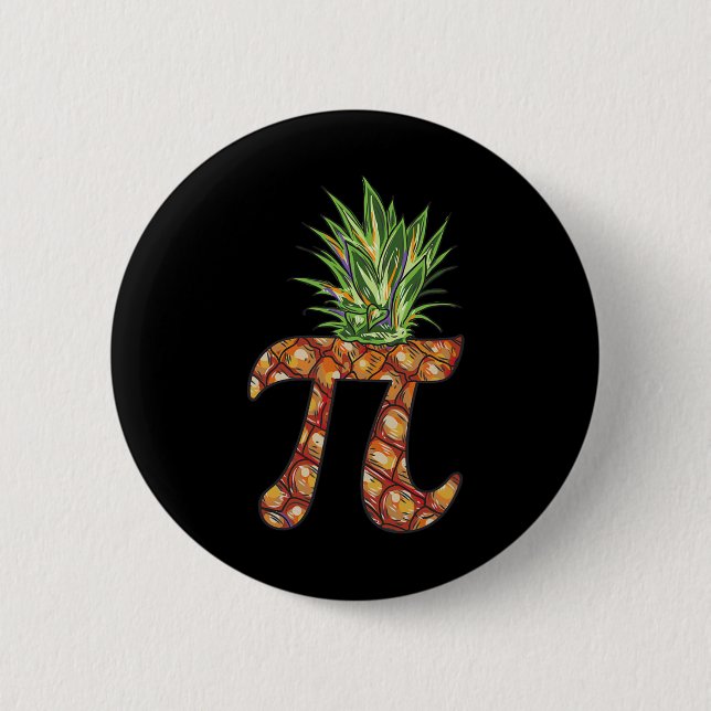 Pi Day Shirt Pi Pineapple Funny Math Pi Day  Button (Front)