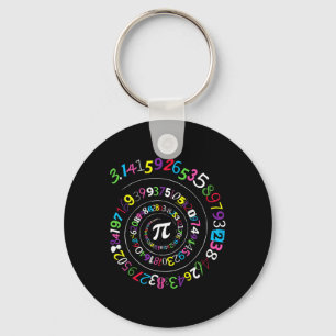 Pi Day Spiral Color Numbers 3.14 Happy Pi Day 1 Keychain