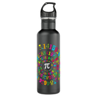 Pi Day Spiral Color Numbers 3 14 Happy Pi Day  Stainless Steel Water Bottle