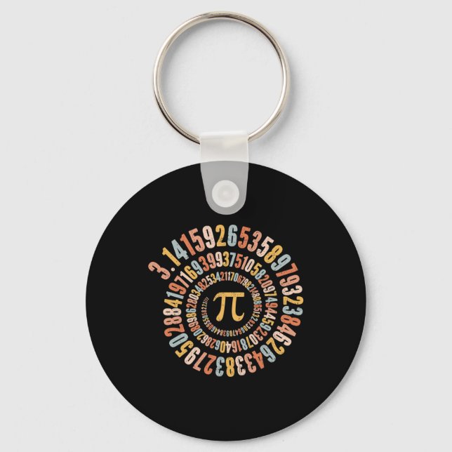 Pi Day Spiral Math Pi  Keychain (Front)