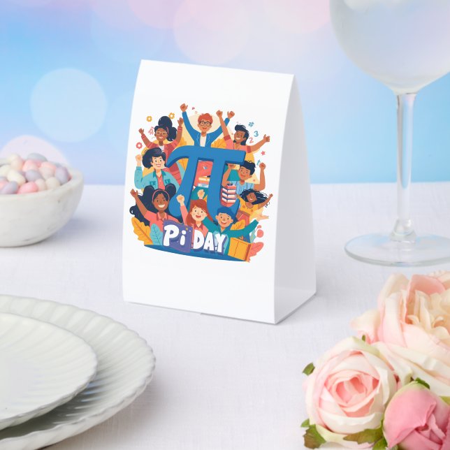 Pi Day Squad Celebration Design Paper Table Tent (Insitu(Wedding))