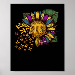 Pi Day Sunflower 3,14 Number Symbol Math Science Poster