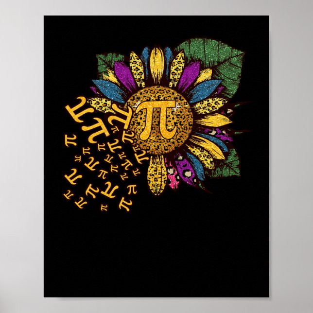 Pi Day Sunflower 3,14 Number Symbol Math Science Poster (Front)