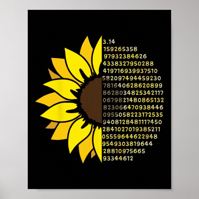 Pi Day Sunflower 3.14 Pi Number Symbol Math Scienc Poster (Front)
