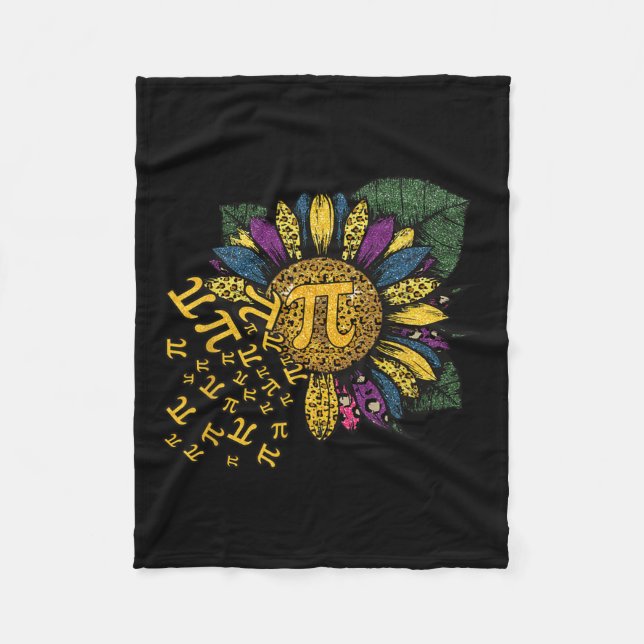 Pi Day Sunflower 3  Fleece Blanket (Front)