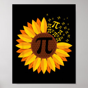 Pi Day Sunflower Pi Number Symbol Math Themed Scie Poster