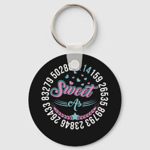 Pi Day Sweet As Pi Math Kids Womens Mens Grunge Keychain