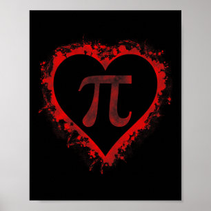 Pi Day Symbol Heart Valentines Day Boys Kids Math  Poster