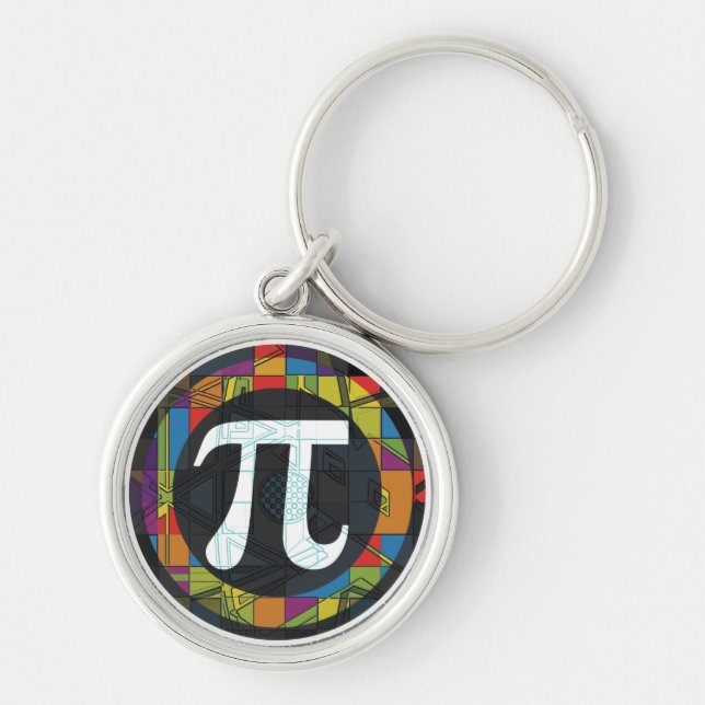 Pi Day Symbol Rounds Keychain (Front)