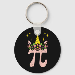 Pi Day Symbol Unicorn Head Cute 314 Math Pun Geek  Keychain