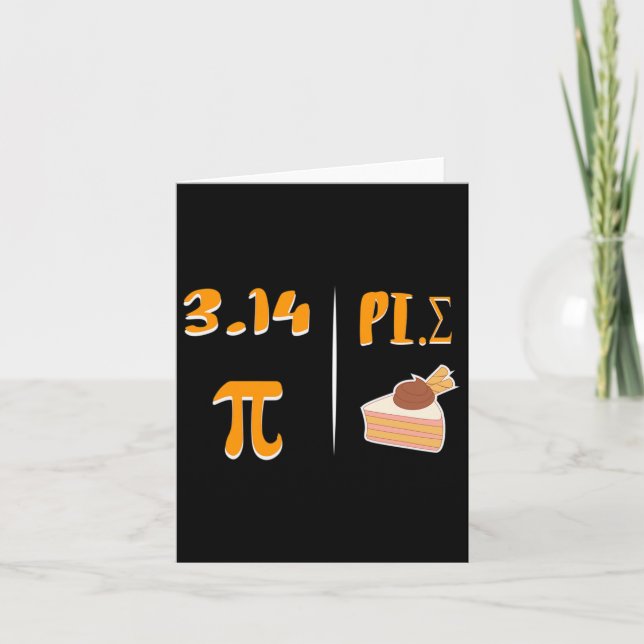 Pi Day Thanksgiving Mirror Image Of 3.14 Is Pie Ma Card (Front)