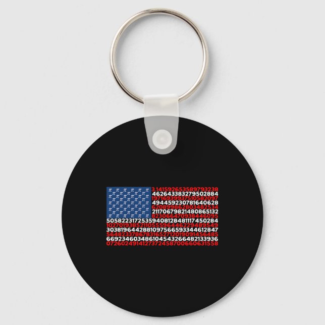 Pi Day Us Flag Patriotic Math Lover Pi Day  Keychain (Front)