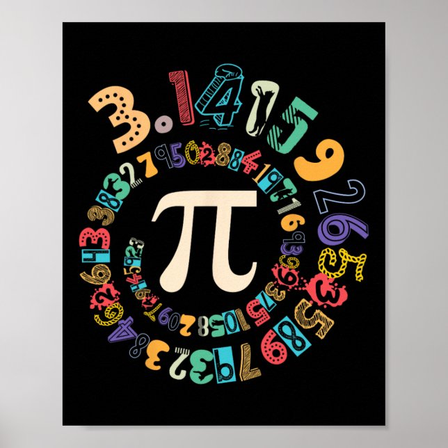 Pi Day Vintage Pi Number 3  Poster (Front)