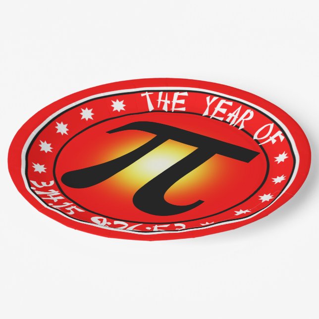 Pi Day - Year of Pi  3/14/15 9:26:53 Paper Plates (Angled)