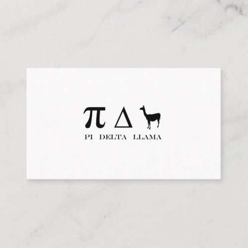 Pi Delta Llama Mathematics Symbols Business Card