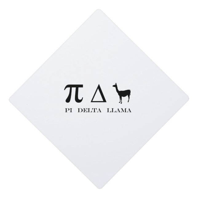 Pi Delta Llama Mathematics Symbols Graduation Cap Topper (Front)