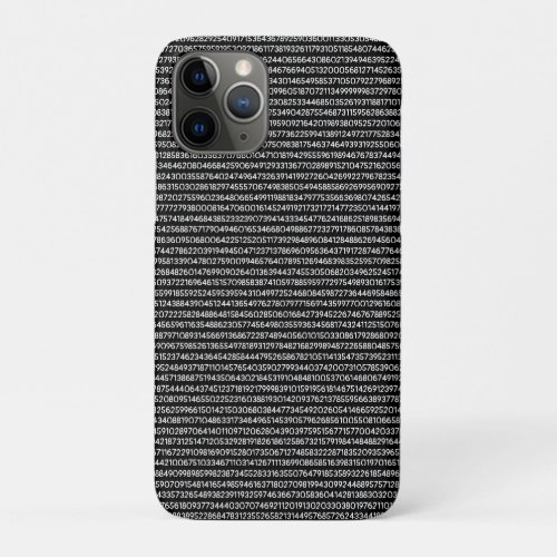 Pi Digits Black and White Math Numbers Pattern iPhone 11 Pro Case