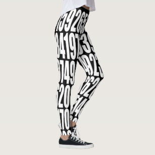 pi Digits Math Love pi= 3.14159 pi Day black white Leggings