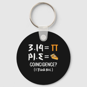 Pi Equals Pie Funny Math Pun Pi Day Gift  Keychain