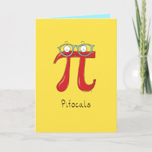 Pi Focals - Pi Symbol with Glasses Greeting Card