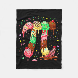 Pi Ice Cream Drip Math Pi Math Funny Pi Day Symbol Fleece Blanket