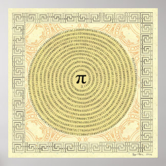 Pi in a Spiral ~ Math as Art Poster