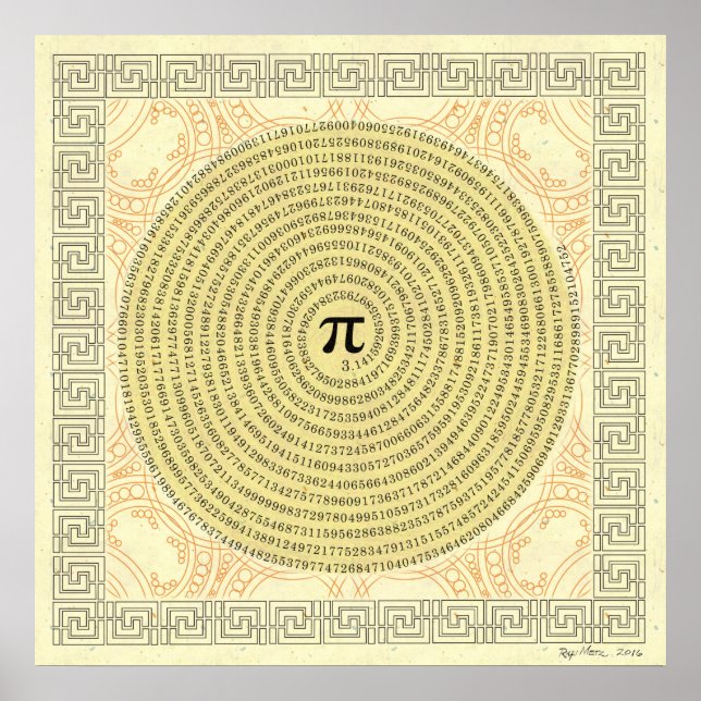 Pi in a Spiral ~ Math as Art Poster (Front)