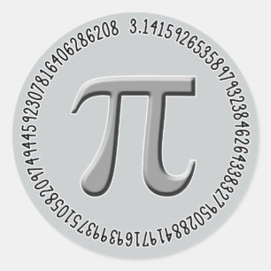 Pi in Silver Classic Round Sticker