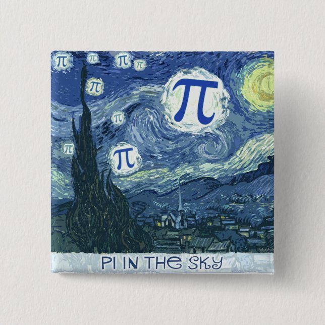 Pi in the Sky Pinback Button (Front)