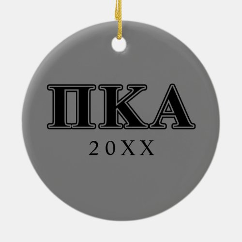 Pi Kappa Alpha Black Letters Ceramic Ornament
