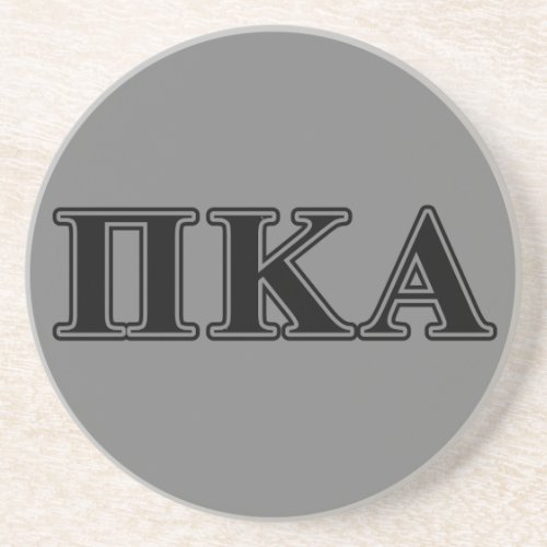 Pi Kappa Alpha Black Letters Drink Coaster