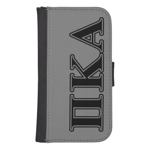 Pi Kappa Alpha Black Letters Samsung S4 Wallet Case
