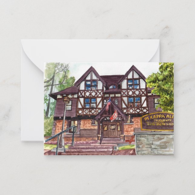 Pi Kappa Alpha, Cornell University Postcard-style Note Card (Front)